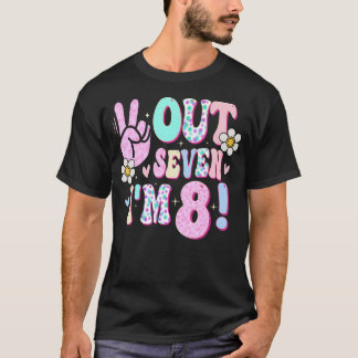 Sju i åtta Åtta år gammal flicka 8:e födelsetalet T Shirt