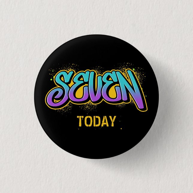 Sju i dag Birthday 3 Cm Round Badge Knapp (Framsida)
