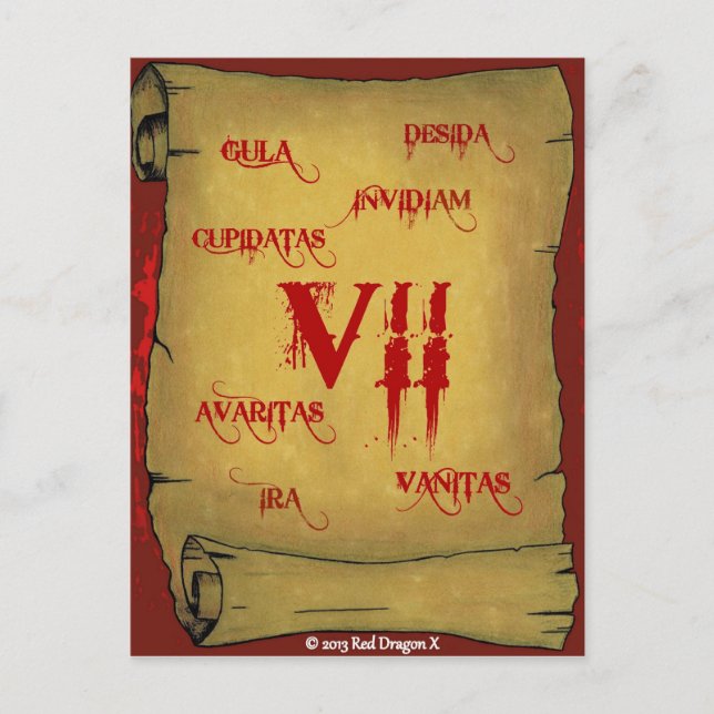 Sju II-vykort Vykort (Framsida)