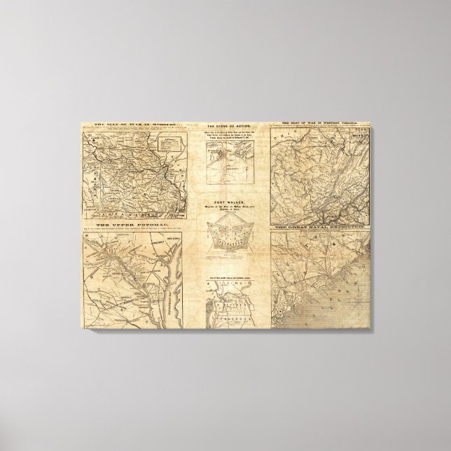 Sju kartor från New York Herald Canvastryck (Framsida)