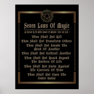 Sju lagar om Magic Black och Guld Poster