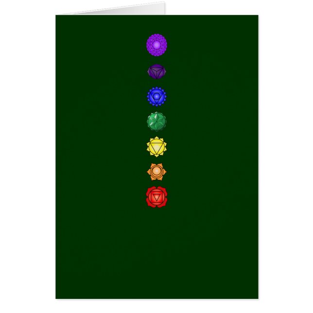 Sju lodrät chakras OBS kort (Framsidan)