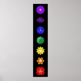 Sju lodrät Chakras Poster