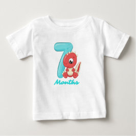 Sju månader söt dinosaurie Baby T-Shirt