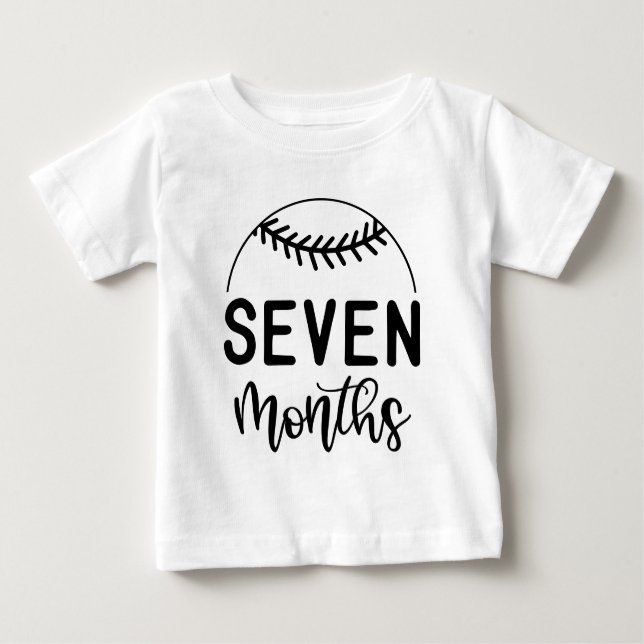 Sju månaders milstolpe i Baseball Baby - T Shirt (Framsida)