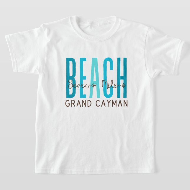Sju Mile Beach Grand Cayman (Ocean) T Shirt (Laydown)