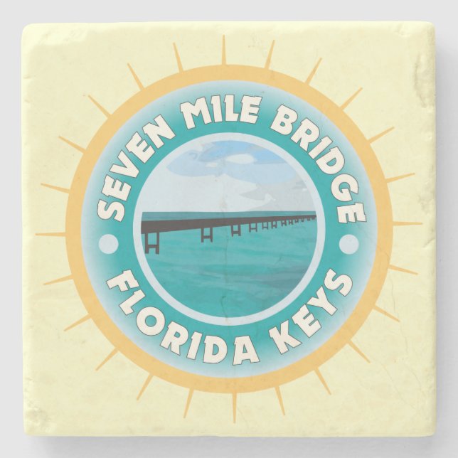 Sju Mile Bridge Florida Nycklar Stenunderlägg (Framsidan)