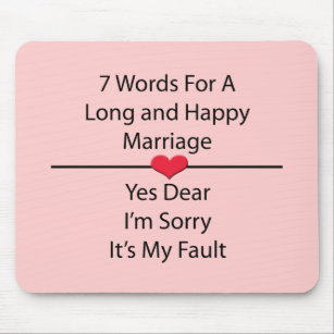 Sju ord för ett långt och lyckligt giftermål musmatta