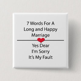 Sju Ord under lång tid och Lycklig Giftermål Knapp