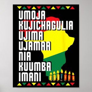 Sju principer för Kwanzaa afrikanska kvinnor i Kar Poster
