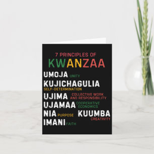 Sju Principer För Kwanzaa Glad Kwanzaa Kort