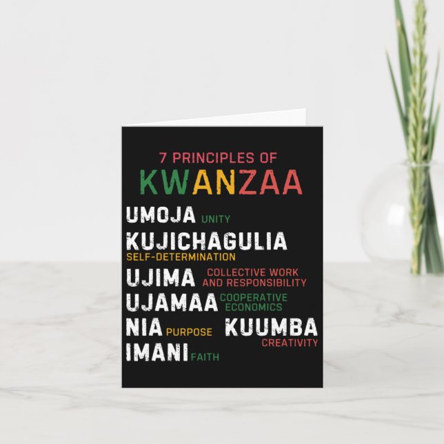 Sju principer för Kwanzaa God Kwanzaa  Kort (Framsida)