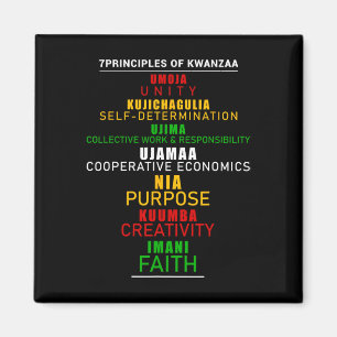 Sju principer för Kwanzaa julafton Afro-america Magnet