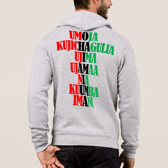 Sju principer för Kwanzaa Kinara Färg T Shirt (Baksida)