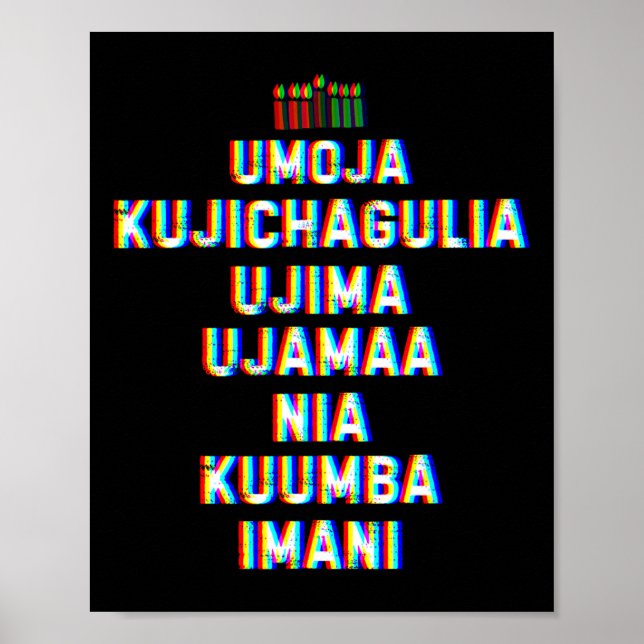 Sju principer för Kwanzaa Lycklig Kwanzaa 10 Poster (Framsidan)