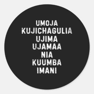 Sju principer för Kwanzaa Lycklig Kwanzaa 11 Runt Klistermärke