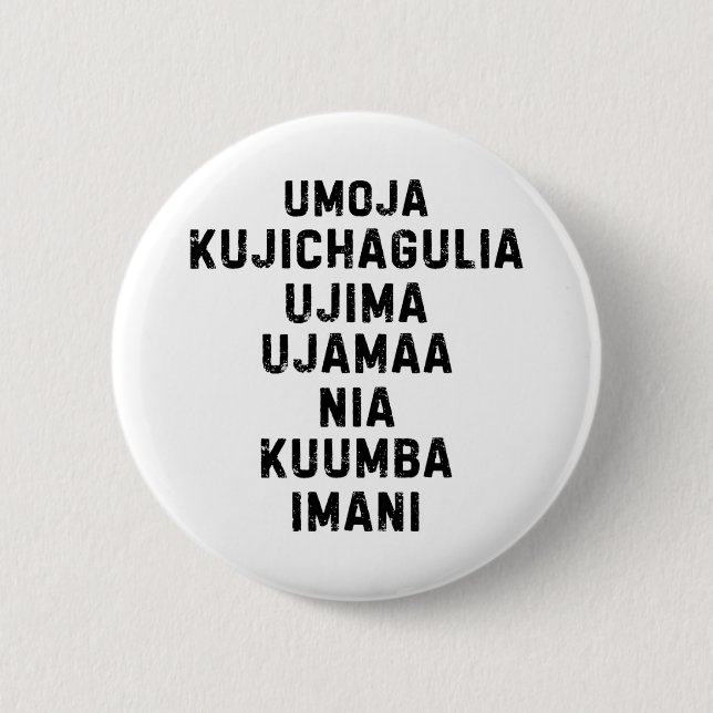 Sju principer för Kwanzaa Lycklig Kwanzaa 5 Knapp (Framsida)