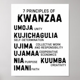 Sju principer för Kwanzaa Lycklig Kwanzaa 9 Poster
