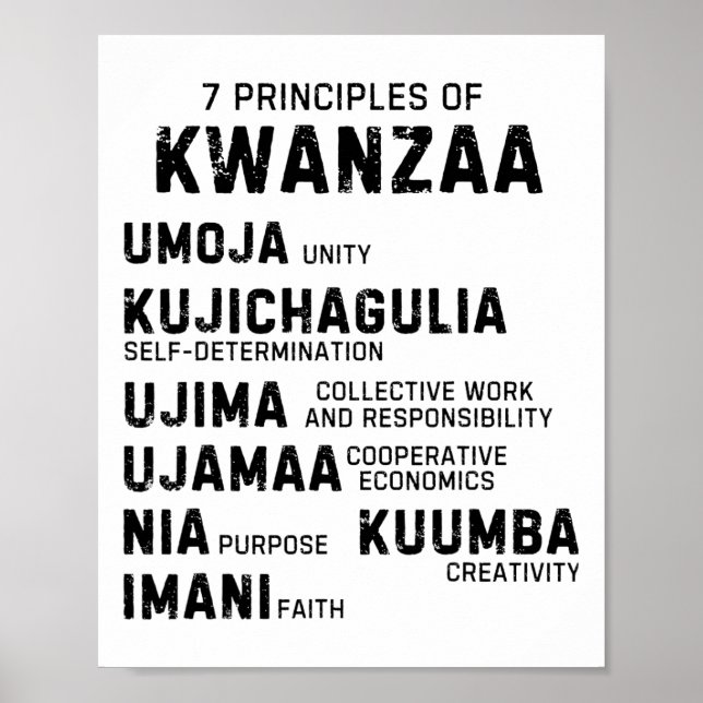 Sju principer för Kwanzaa Lycklig Kwanzaa 9 Poster (Framsidan)