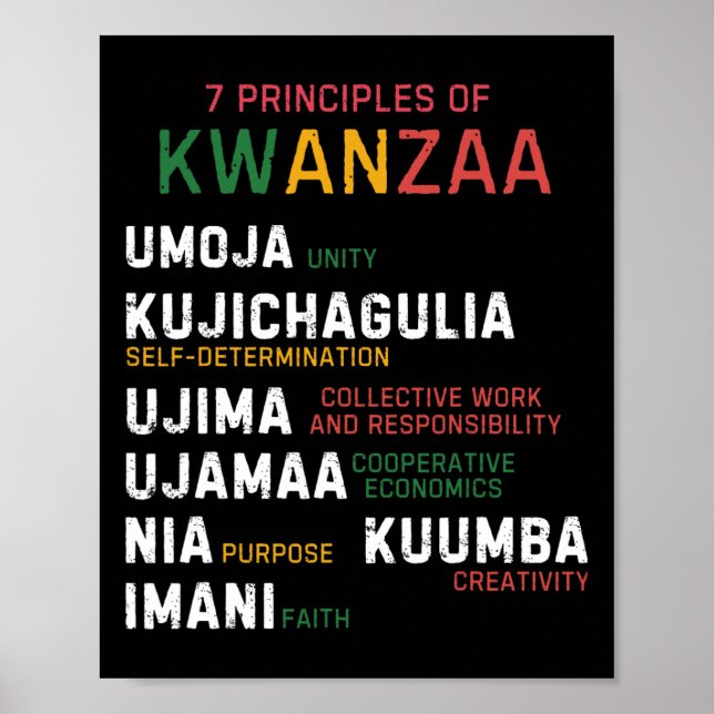 Sju principer för Kwanzaa Lycklig Kwanzaa Poster (Framsidan)