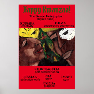 SJU PRINCIPER FÖR KWANZAA-poster Poster