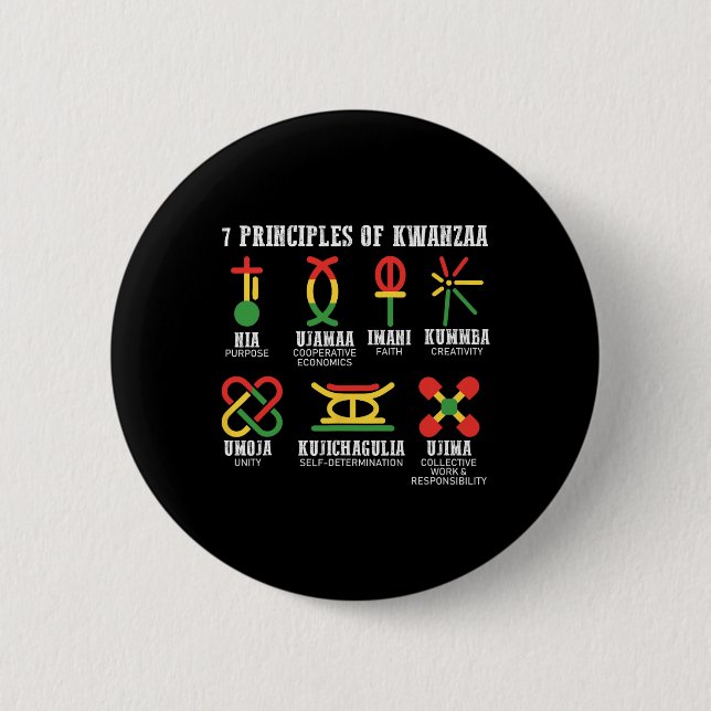 Sju principer för Kwanzaa proud African American Knapp (Framsida)