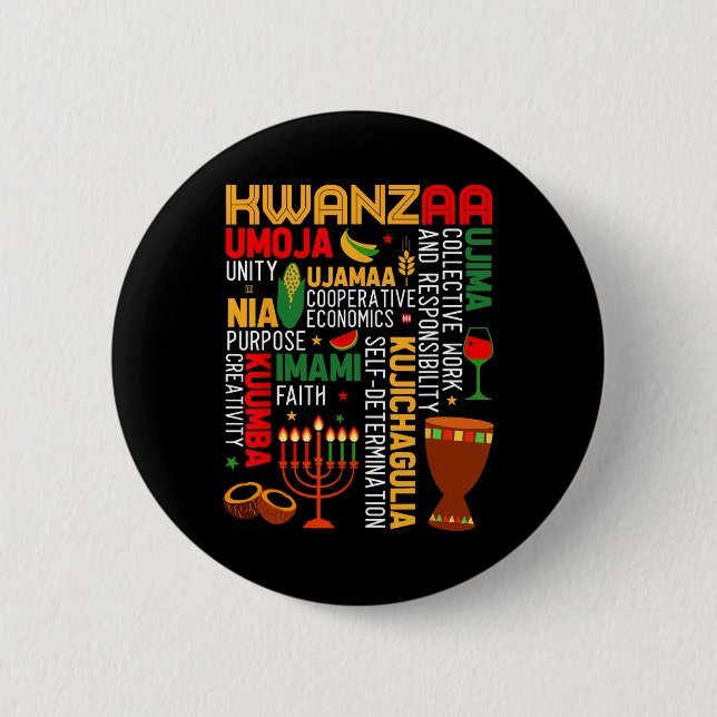 Sju principer för Kwanzaa proud African American Knapp (Framsida)