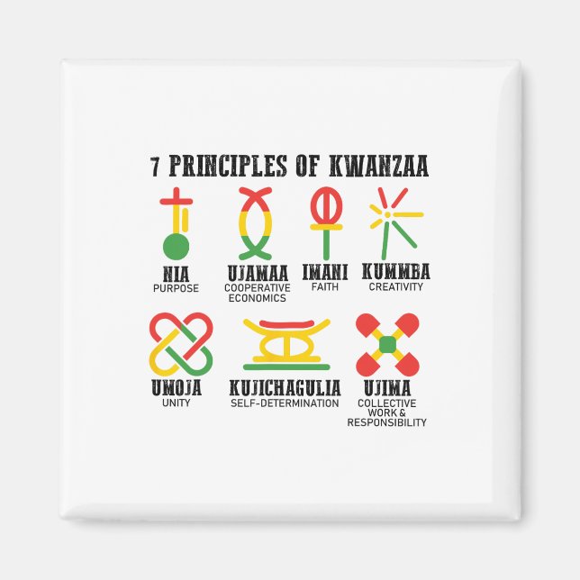 Sju principer för Kwanzaa proud African American Magnet (Framsidan)