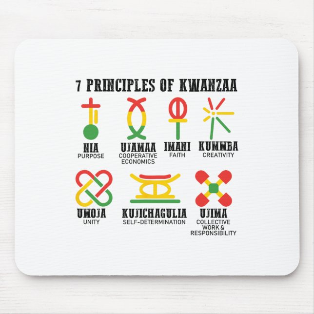 Sju principer för Kwanzaa proud African American Musmatta (Framsidan)