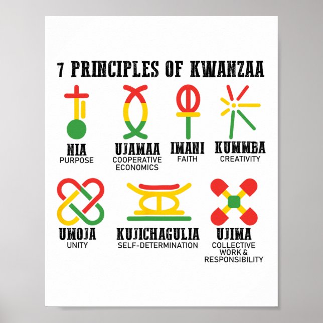 Sju principer för Kwanzaa proud African American Poster (Framsidan)