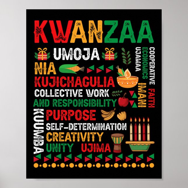 Sju principer för Kwanzaa proud African American Poster (Framsidan)