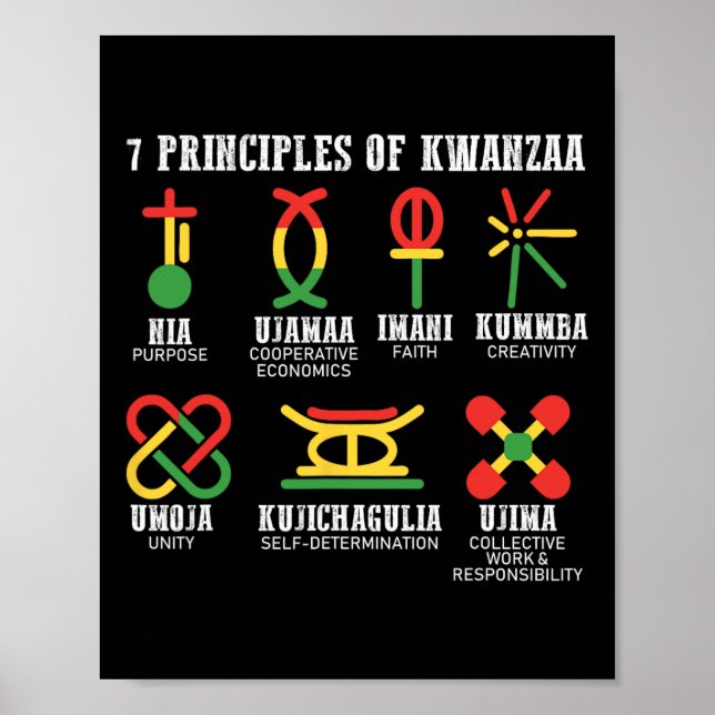 Sju principer för Kwanzaa proud African American Poster (Framsidan)