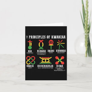 Sju Principer För Kwanzaa Stolt Afroamerikan Kort