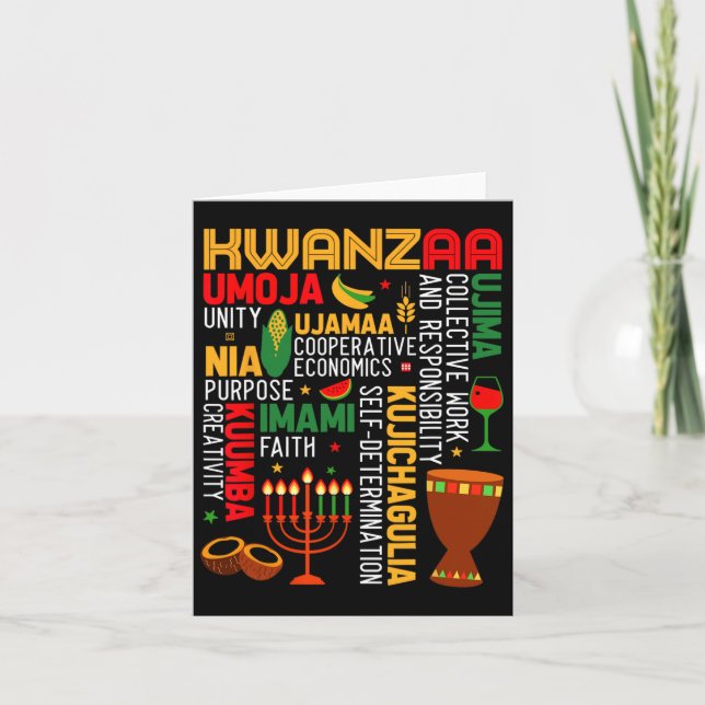 Sju Principer För Kwanzaa Stolt Afroamerikan Kort (Framsida)