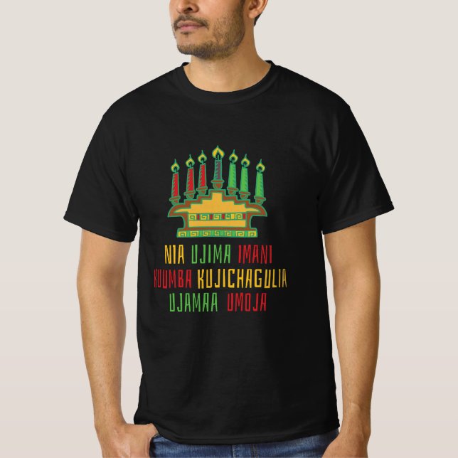 SJU PRINCIPER FÖR KWANZAA T SHIRT (Framsida)