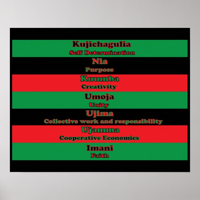 Sju principer för Kwanzaa (Vågrät) Poster (Framsidan)