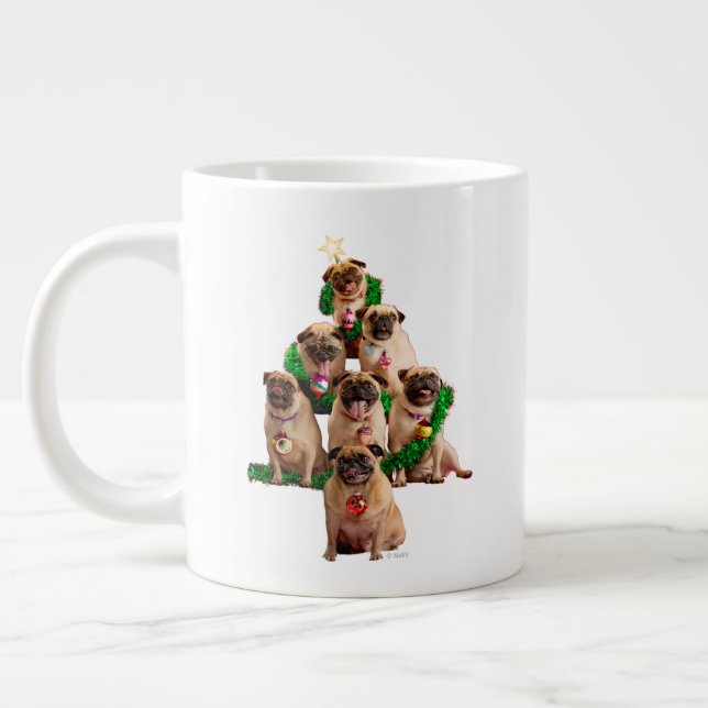 Sju Pugs-a-Posing Jumbo Mugg (Vänster)