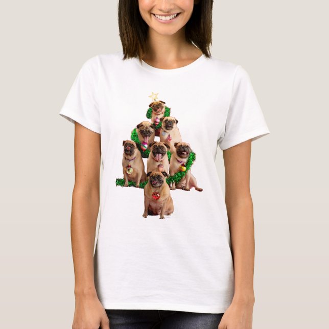 Sju Pugs-a-Posing T Shirt (Framsida)