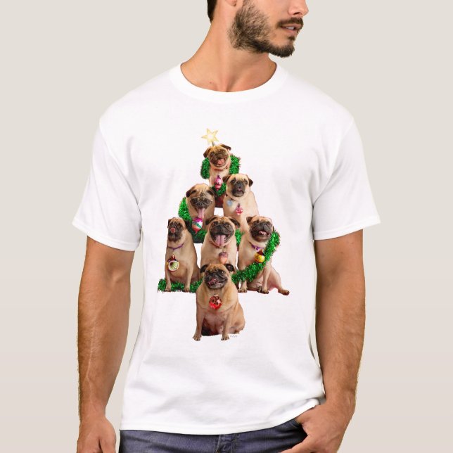 Sju Pugs-a-Posing T Shirt (Framsida)