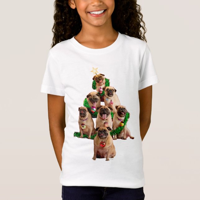 Sju Pugs-a-Posing T Shirt (Framsida)