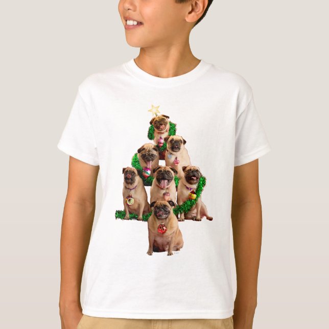 Sju Pugs-a-Posing T Shirt (Framsida)