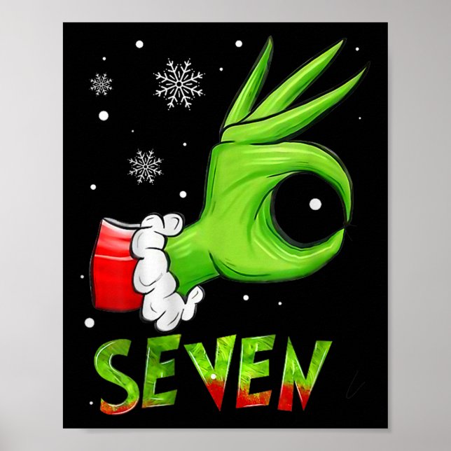 Sju roliga 6 7 Meme Santa jul jul lärare  Poster (Framsidan)