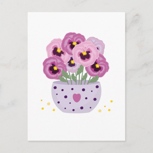 Sju rosa i ett vas vykort (Framsida)