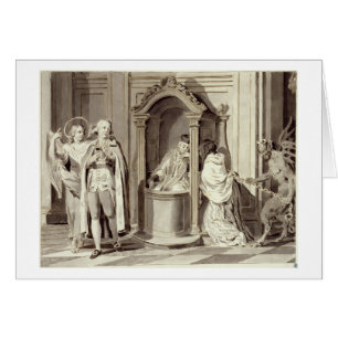 Sju Sacraments: Confession, 1779 (penna, brun) Hälsningskort