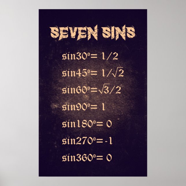 Sju Sins - Math Poster (Framsidan)