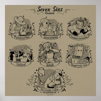 Sju Sins of RimWorld Poster