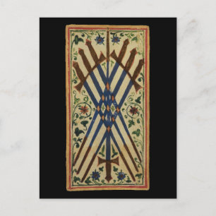 Sju Sords Tarot Card Vykort