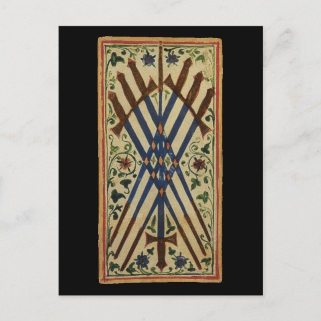 Sju Sords Tarot Card Vykort (Framsida)