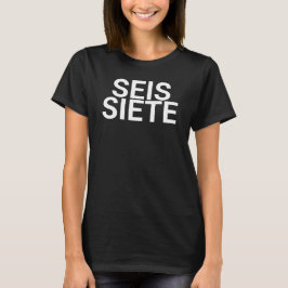 Sju spanska spansk t-shirt, seis siete meme t shirt