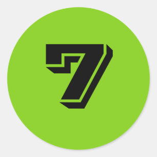 Sju stora runda Gröntar av Janz Runt Klistermärke